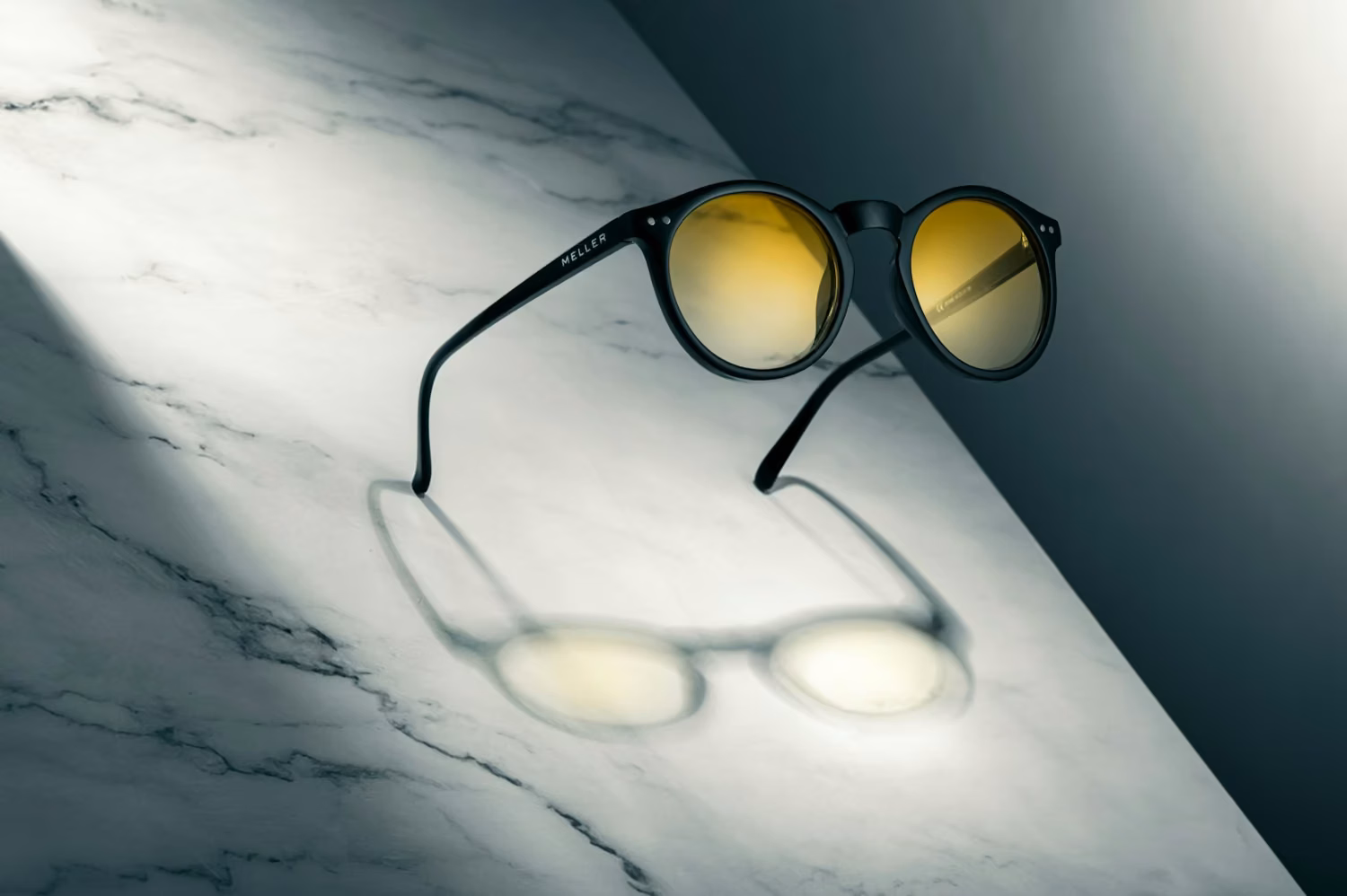 A pair of sunglasses on a table